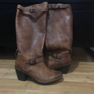 Frye cognac riding boots